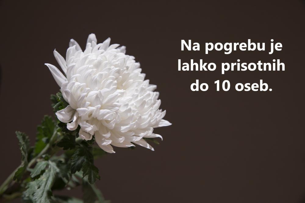 Na pogrebu je lahko prisotnih do 10 oseb.